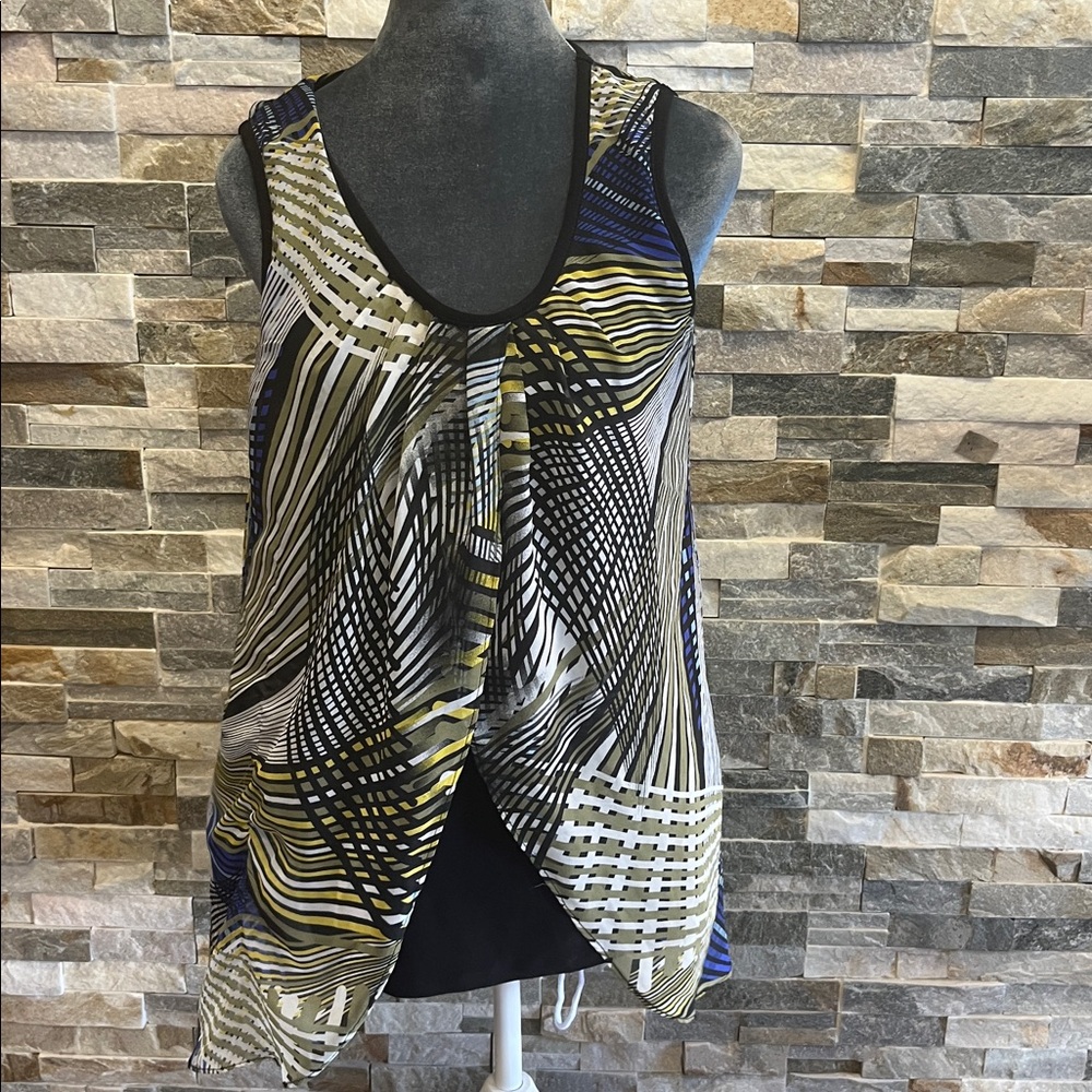 Renee Greenstein Abstract Patterned Sleeveless Top